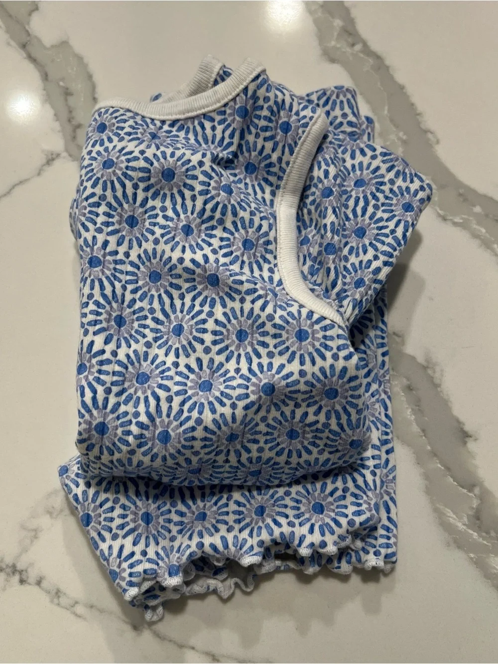 CARTERS Blue & White Floral Two-Piece Set - Size 24M